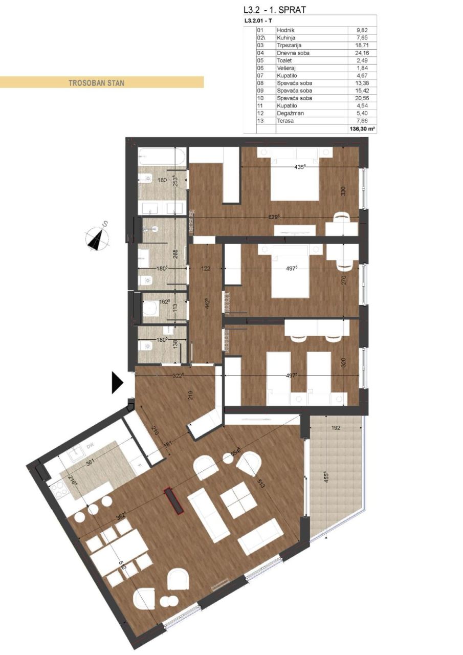 Апартаменты в Подгорице, Черногория, 120 м² - фото 13