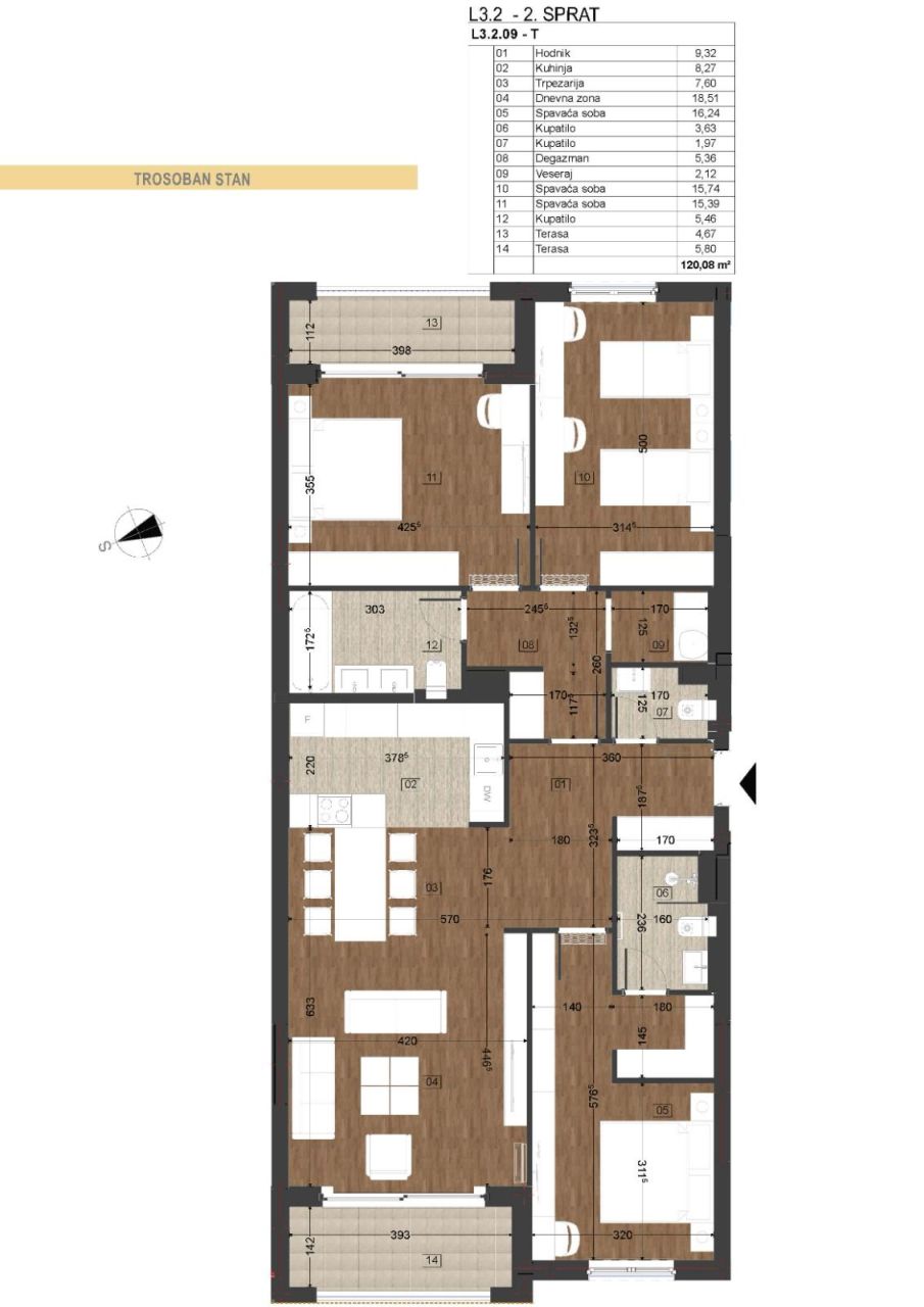 Апартаменты в Подгорице, Черногория, 120 м² - фото 15