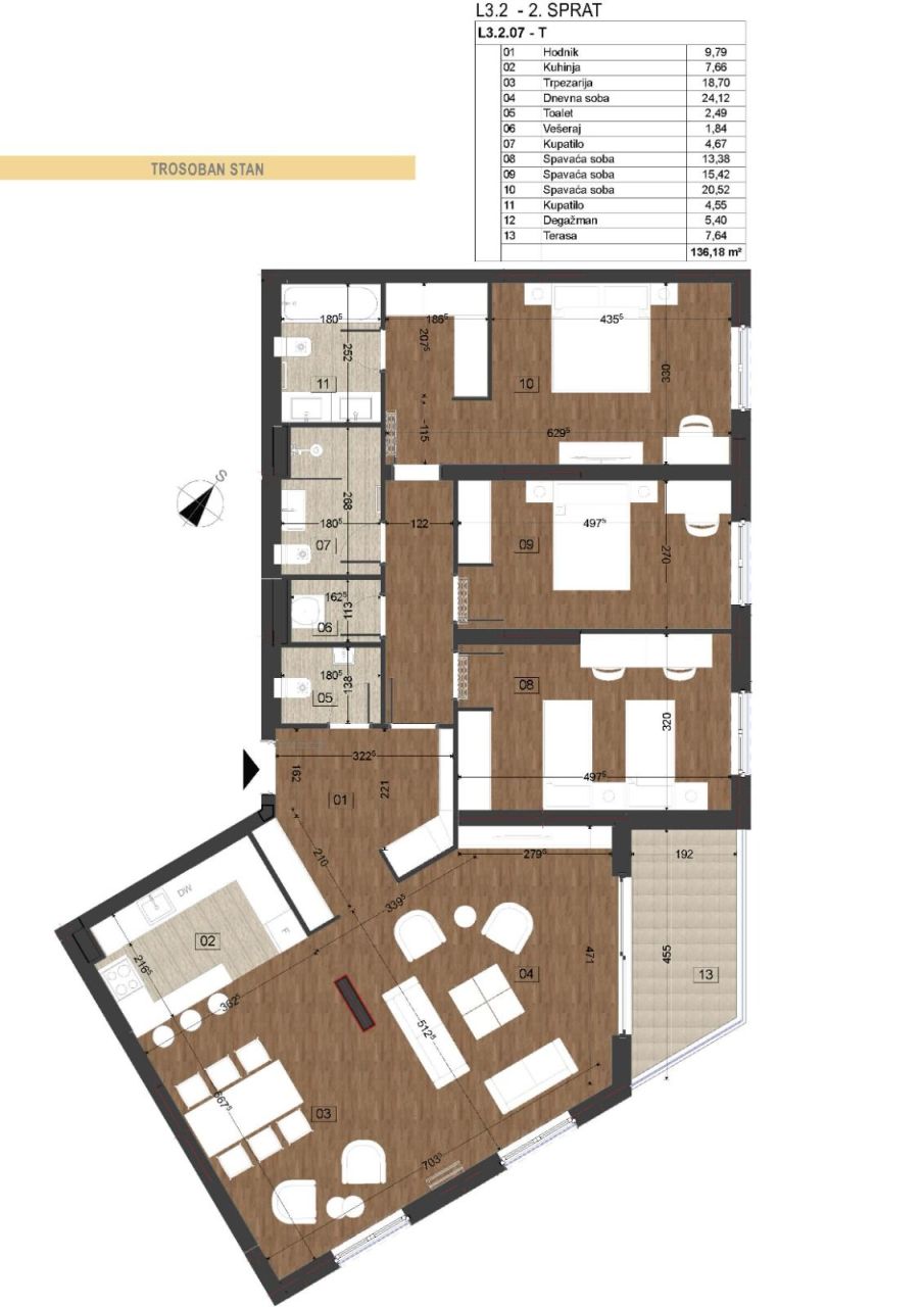 Апартаменты в Подгорице, Черногория, 120 м² - фото 16