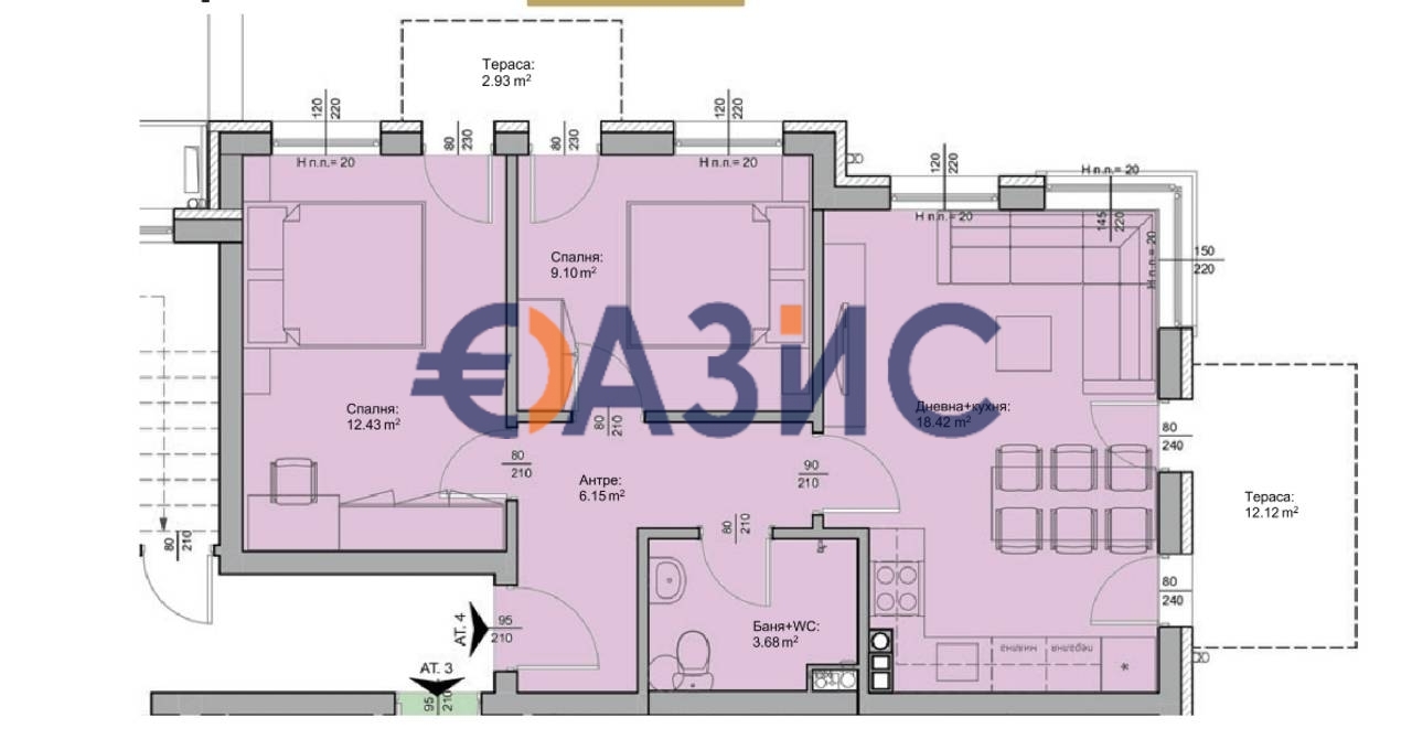 Апартаменты в Черноморце, Болгария, 80.6 м² - фото 4