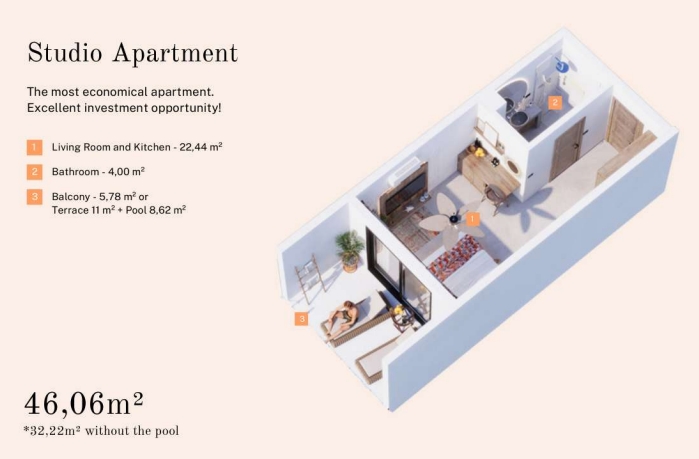 Апартаменты в Занзибаре, Танзания, 66.56 м² - фото 12