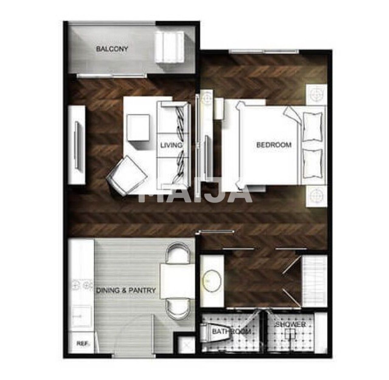 Апартаменты в Паттайе, Таиланд, 42 м² - фото 2