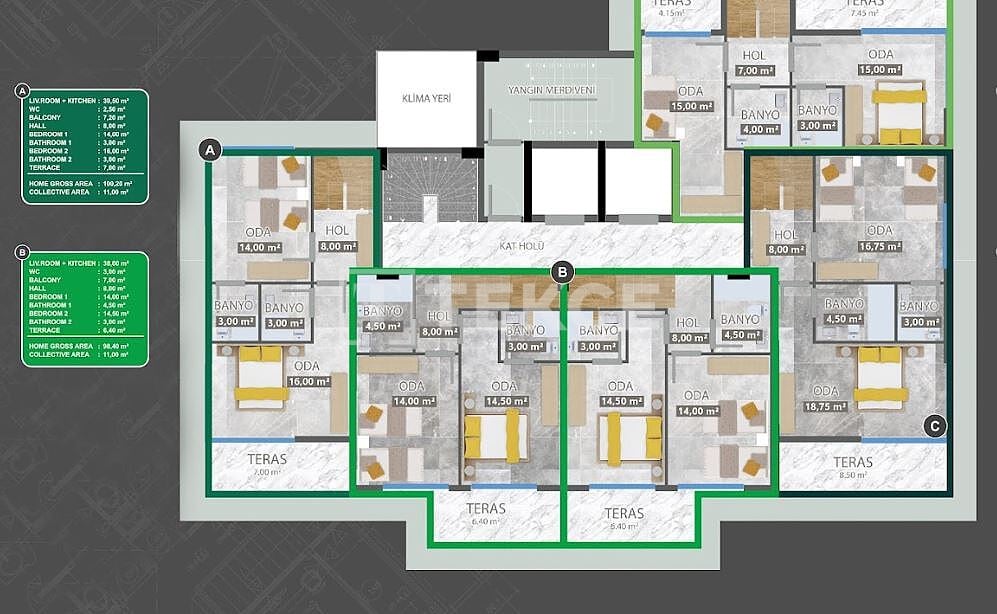 Апартаменты в Алании, Турция, 59 м² - фото 13