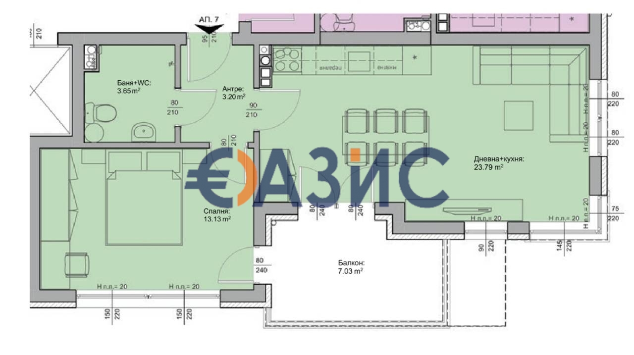 Апартаменты в Черноморце, Болгария, 68.2 м² - фото 4