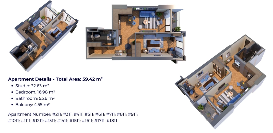 Апартаменты в Батуми, Грузия, 29.96 м² - фото 6