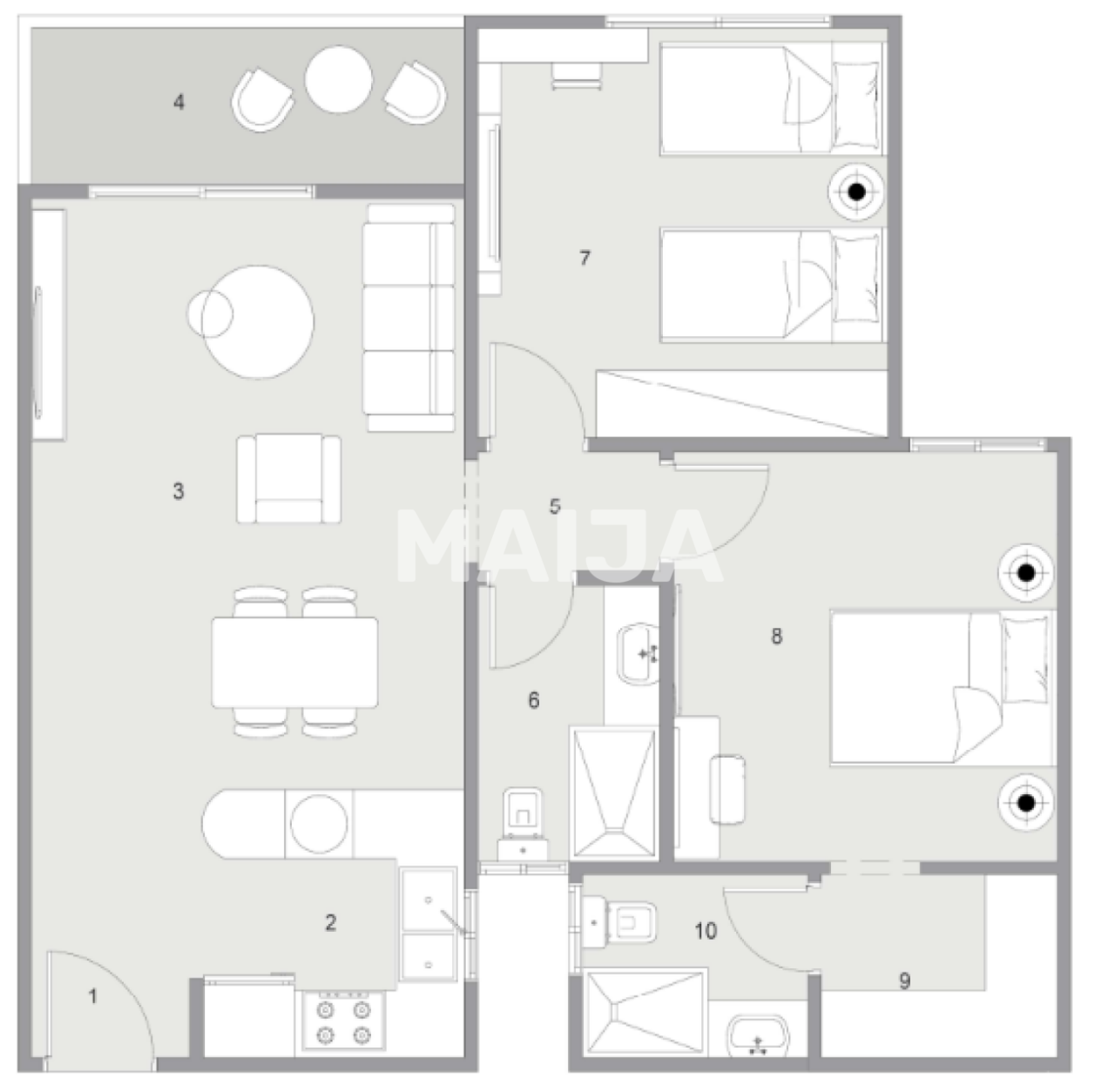 Апартаменты в Хургаде, Египет, 107 м² - фото 2