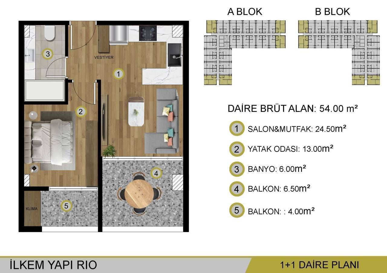 Квартира в Мерсине, Турция, 54 м² - фото 17