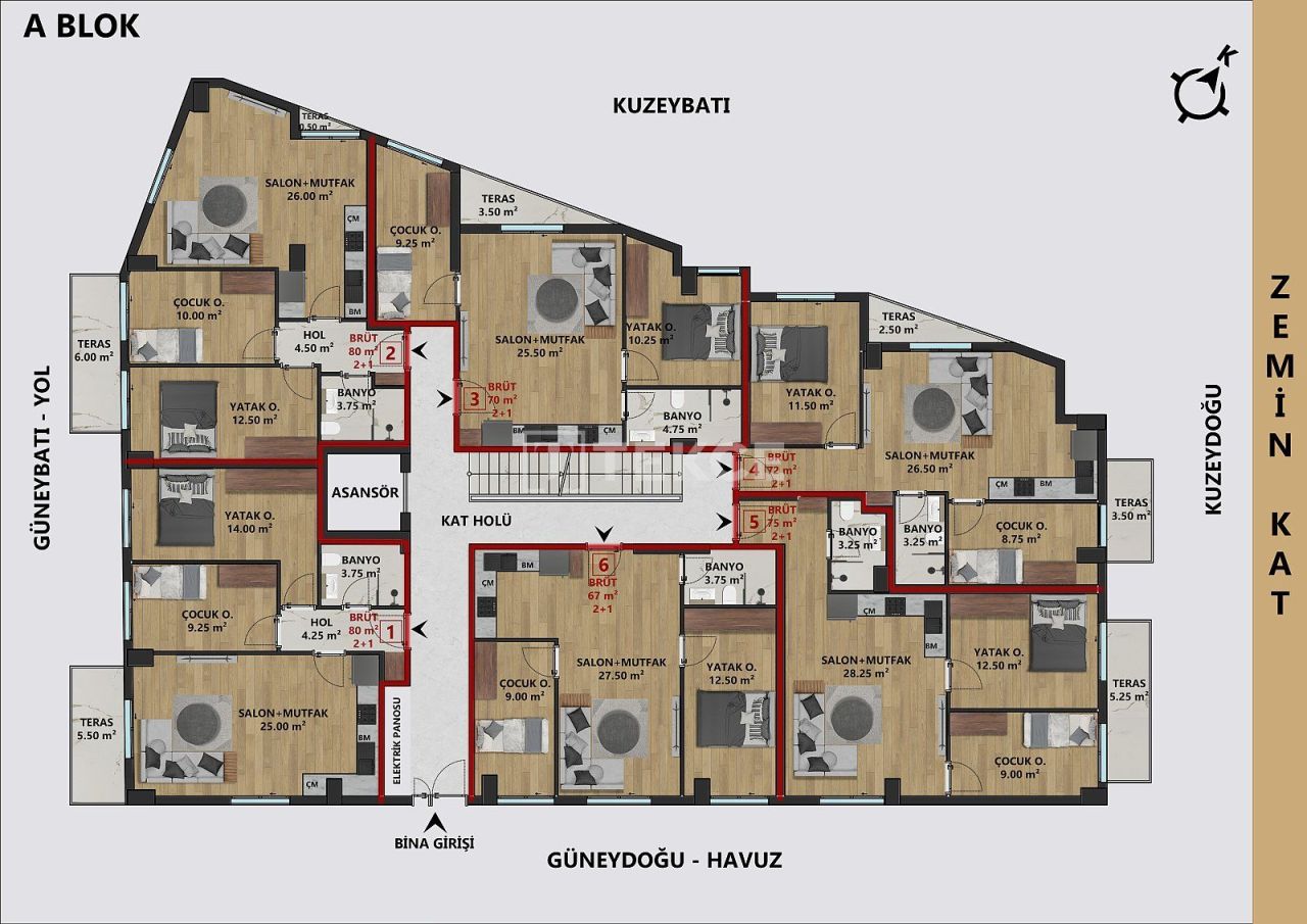 Апартаменты в Анталии, Турция, 67 м² - фото 8