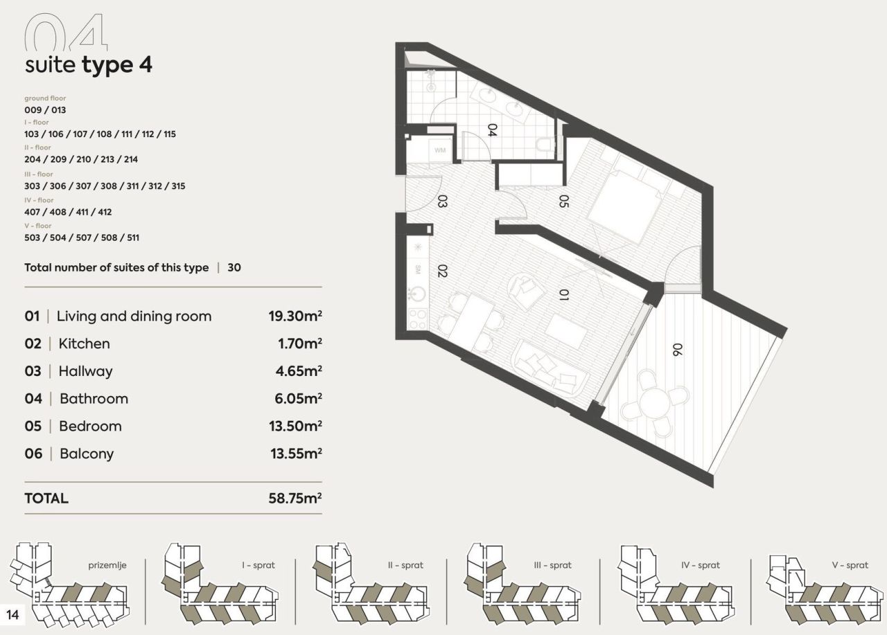 Квартира в Бечичи, Черногория, 59 м² - фото 6
