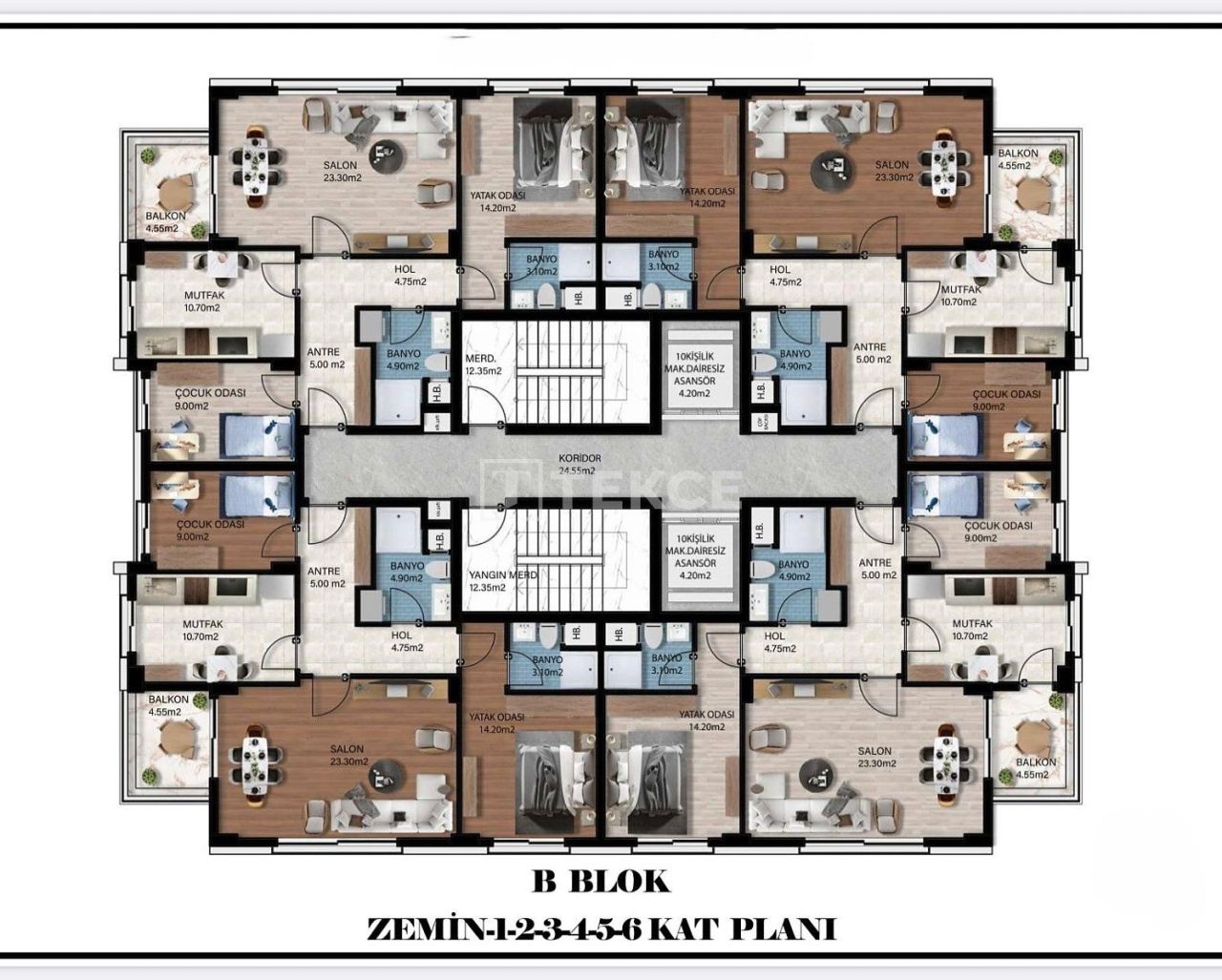 Апартаменты в Анталии, Турция, 57 м² - фото 15