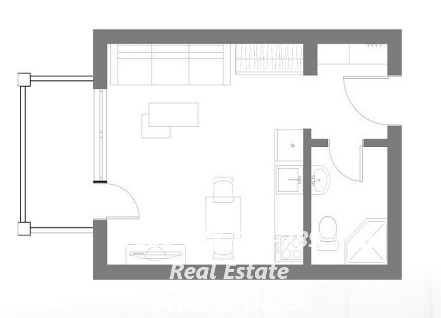 Квартира в Бяле, Болгария, 33 м² - фото 1