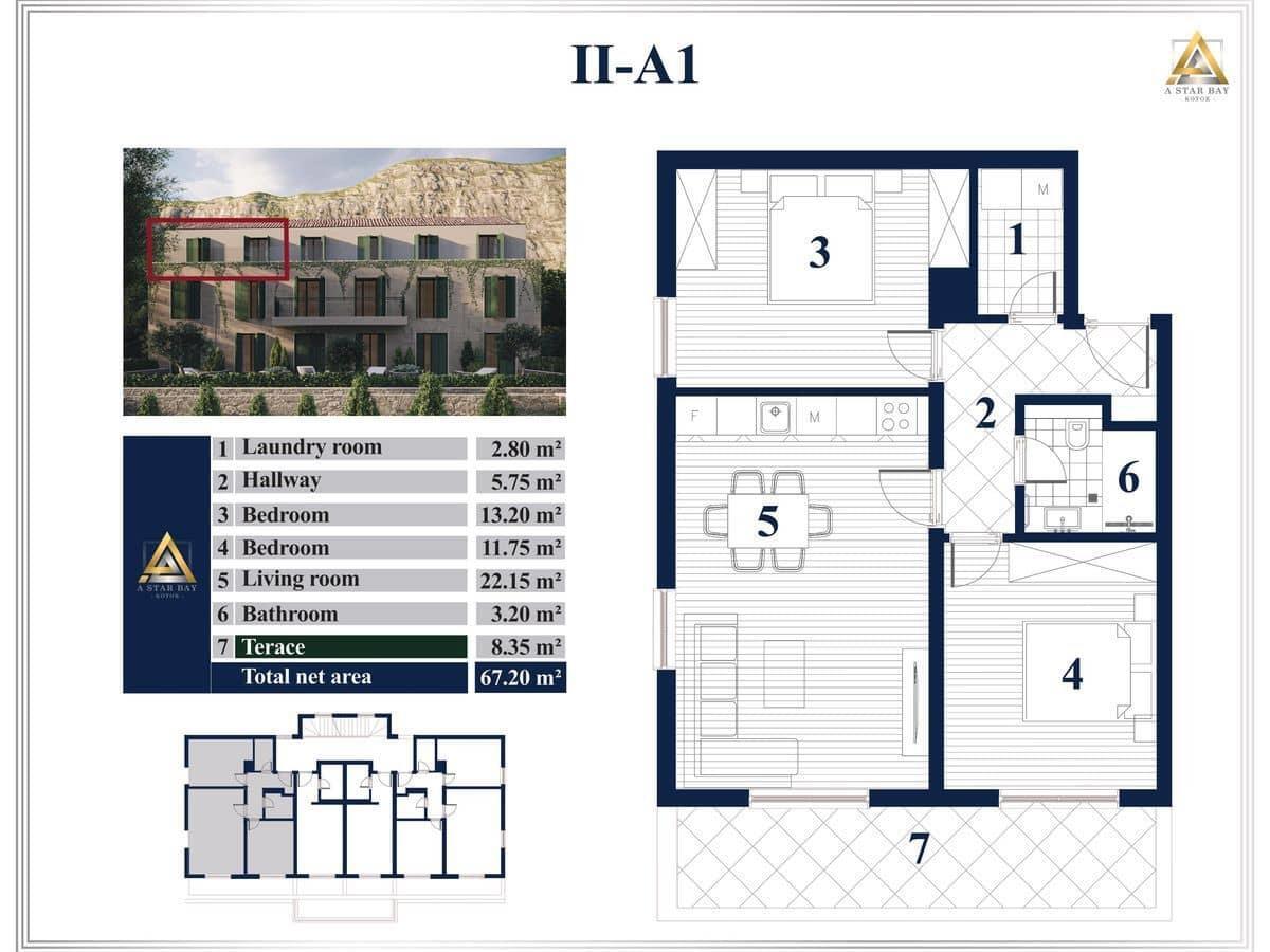 Квартира в Которе, Черногория, 55 м² - фото 16