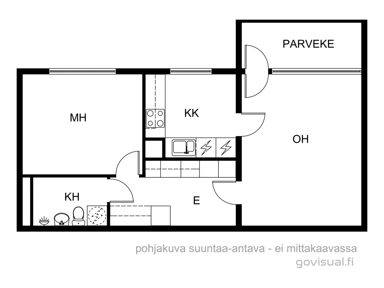 Квартира в Китее, Финляндия, 48 м² - фото 2