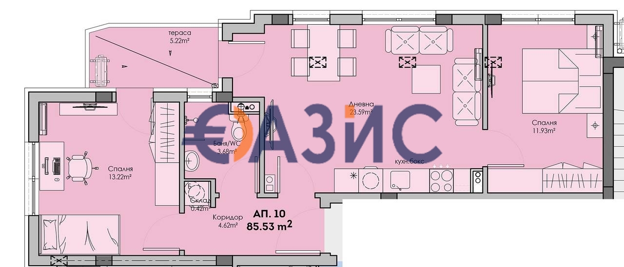 Апартаменты в Сарафово, Болгария, 85.5 м² - фото 4