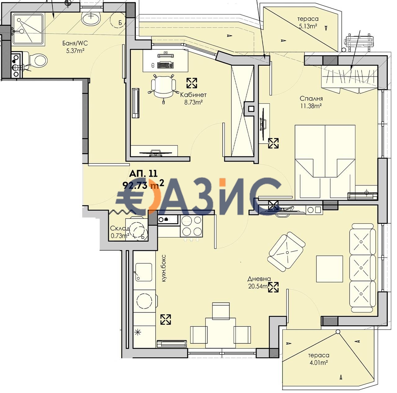 Апартаменты в Сарафово, Болгария, 92.7 м² - фото 4