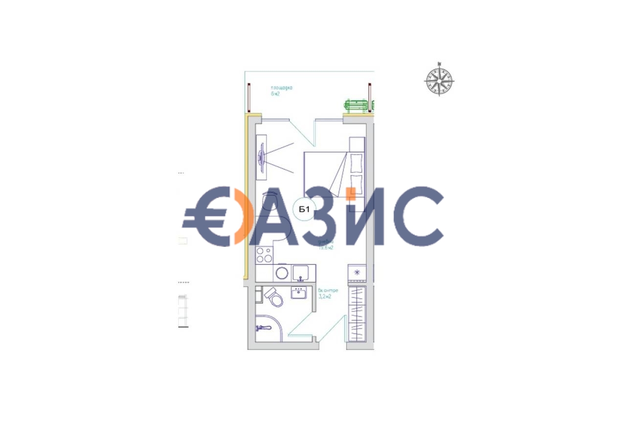 Апартаменты в Святом Власе, Болгария, 41.9 м² - фото 4