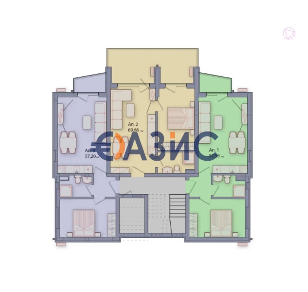 Апартаменты в Созополе, Болгария, 62 м² - фото 14