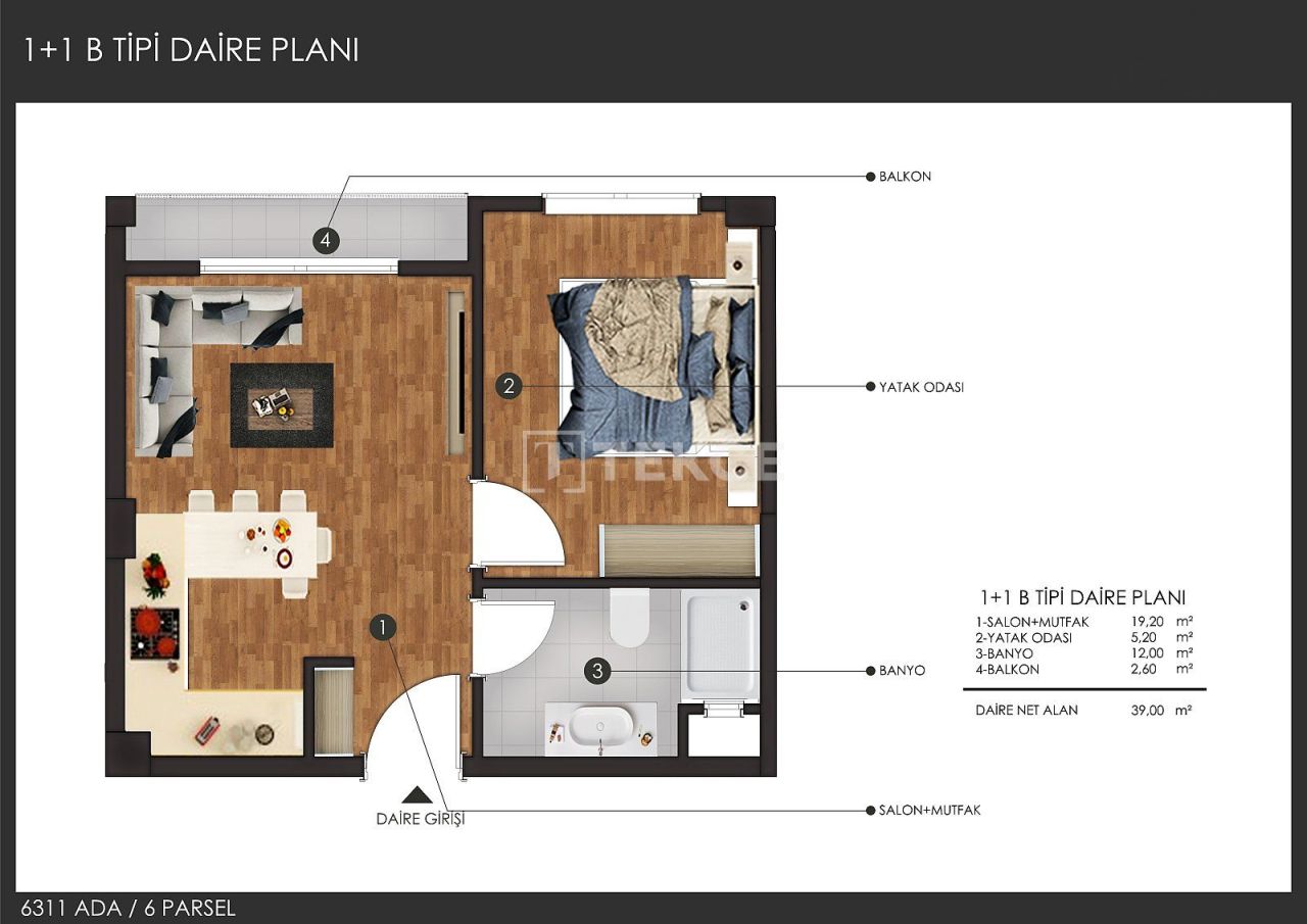 Апартаменты Нилюфер, Турция, 57 м² - фото 9