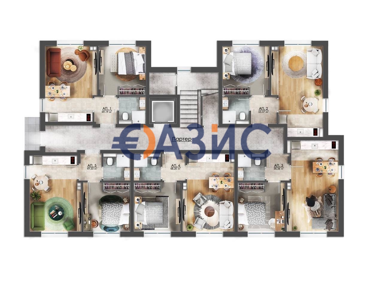 Апартаменты на Солнечном берегу, Болгария, 54.4 м² - фото 2