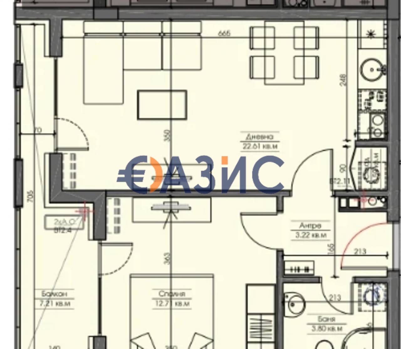 Апартаменты в Бургасе, Болгария, 64.7 м² - фото 3