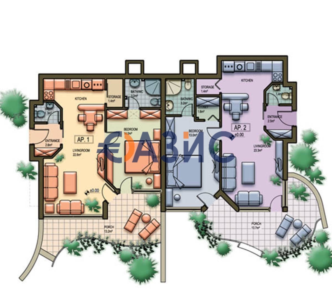 Апартаменты в Кошарице, Болгария, 133 м² - фото 18