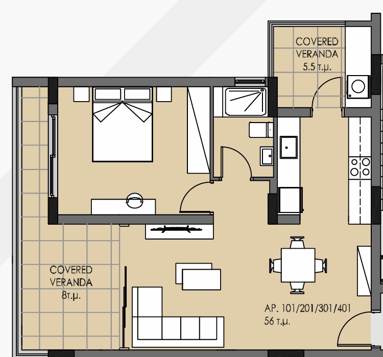 Апартаменты в Лимасоле, Кипр, 72 м² - фото 4