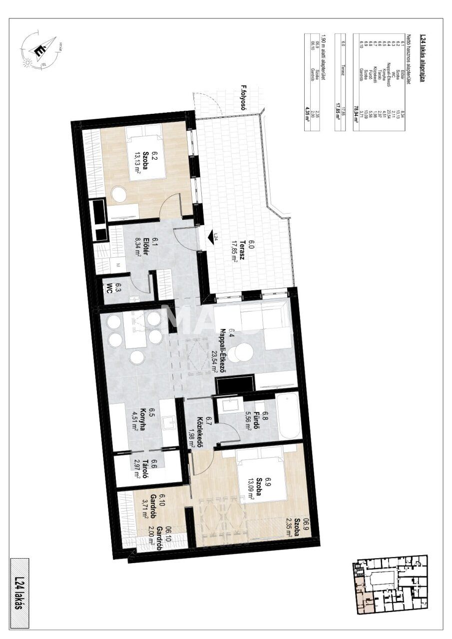 Апартаменты в Будапеште, Венгрия, 46 м² - фото 12