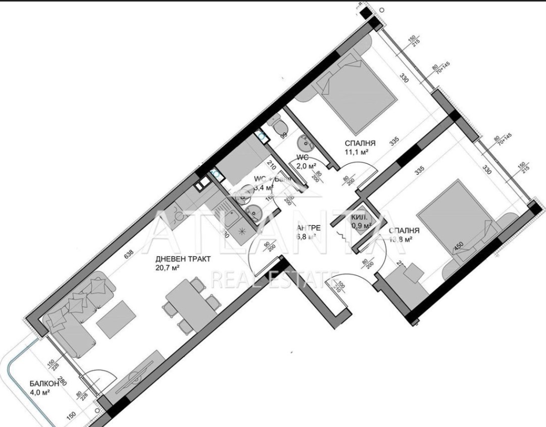 Апартаменты в Варне, Болгария, 87 м² - фото 1