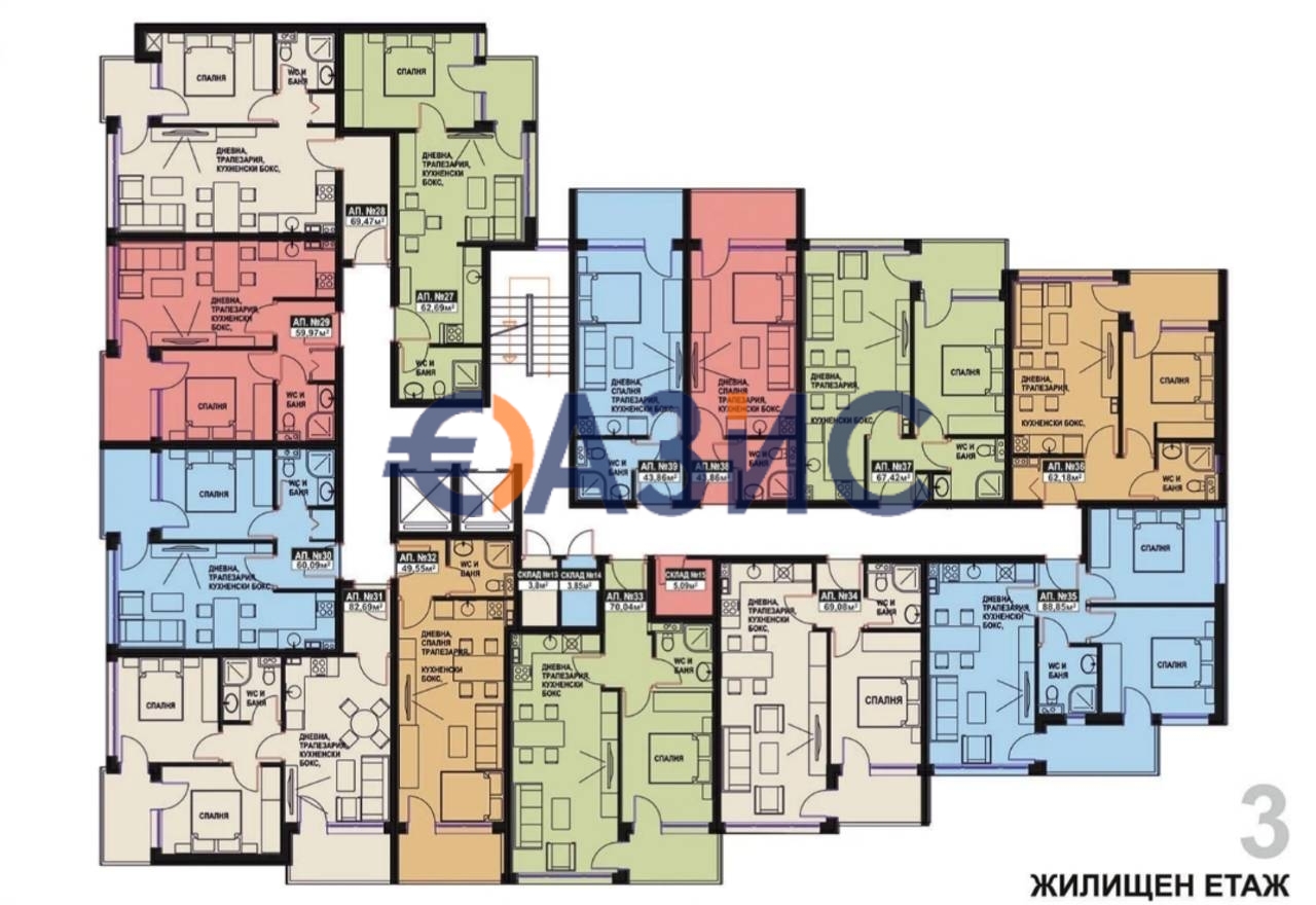 Апартаменты в Поморие, Болгария, 62.2 м² - фото 16