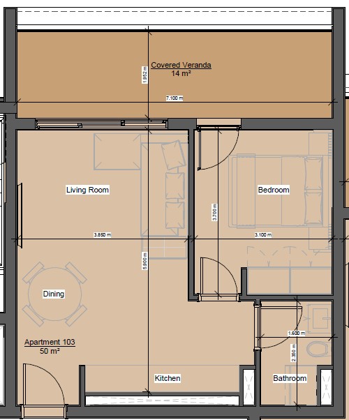 Апартаменты в Лимасоле, Кипр, 64 м² - фото 11