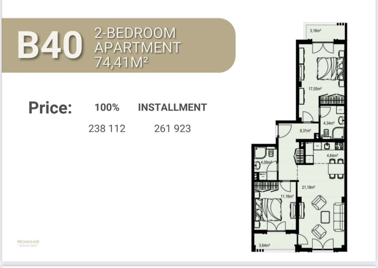 Апартаменты в Будве, Черногория, 57 м² - фото 6