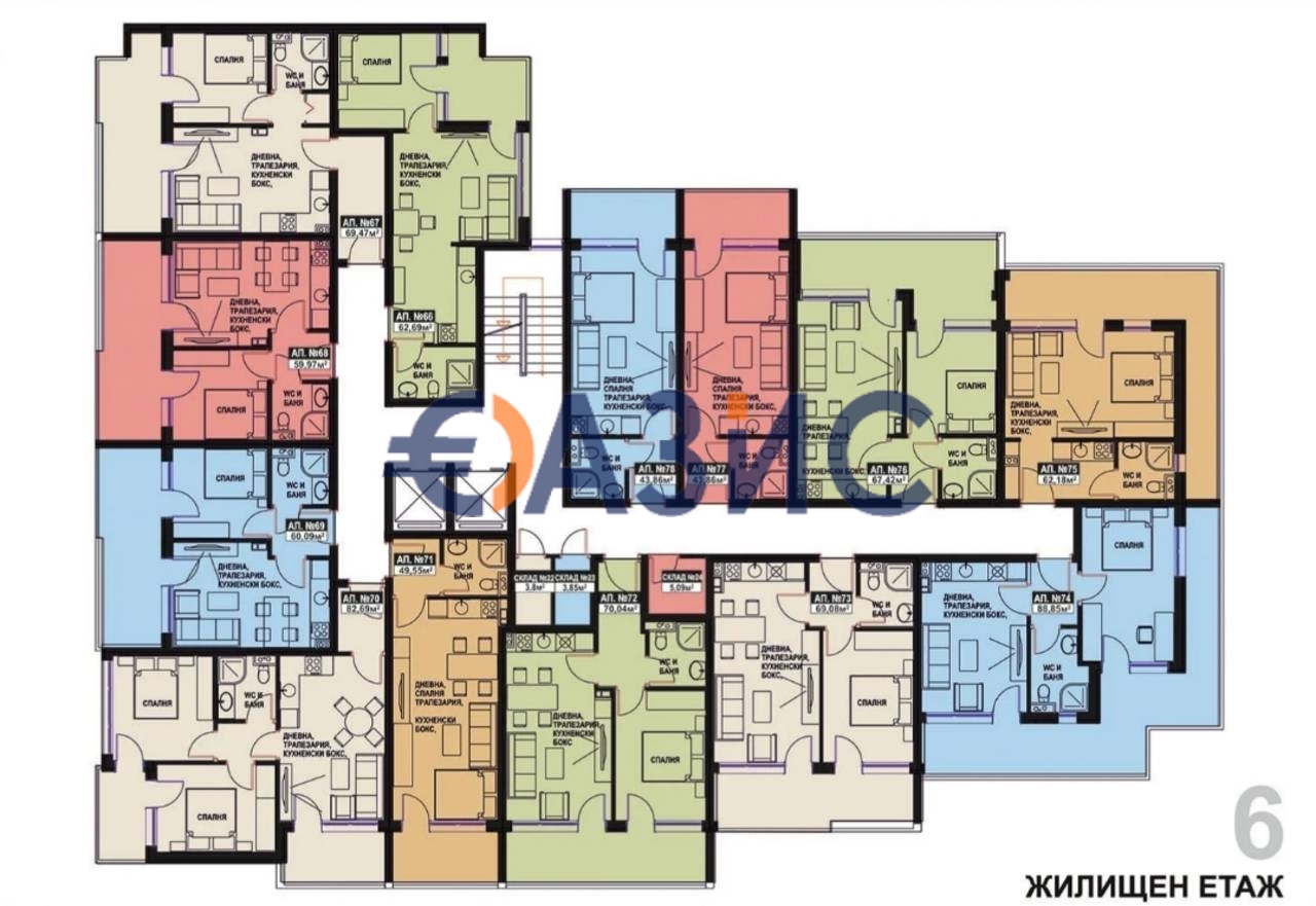 Апартаменты в Поморие, Болгария, 66.5 м² - фото 16