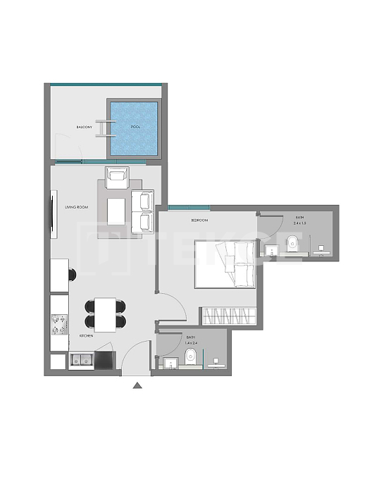 Апартаменты Арджан, ОАЭ, 122 м² - фото 19