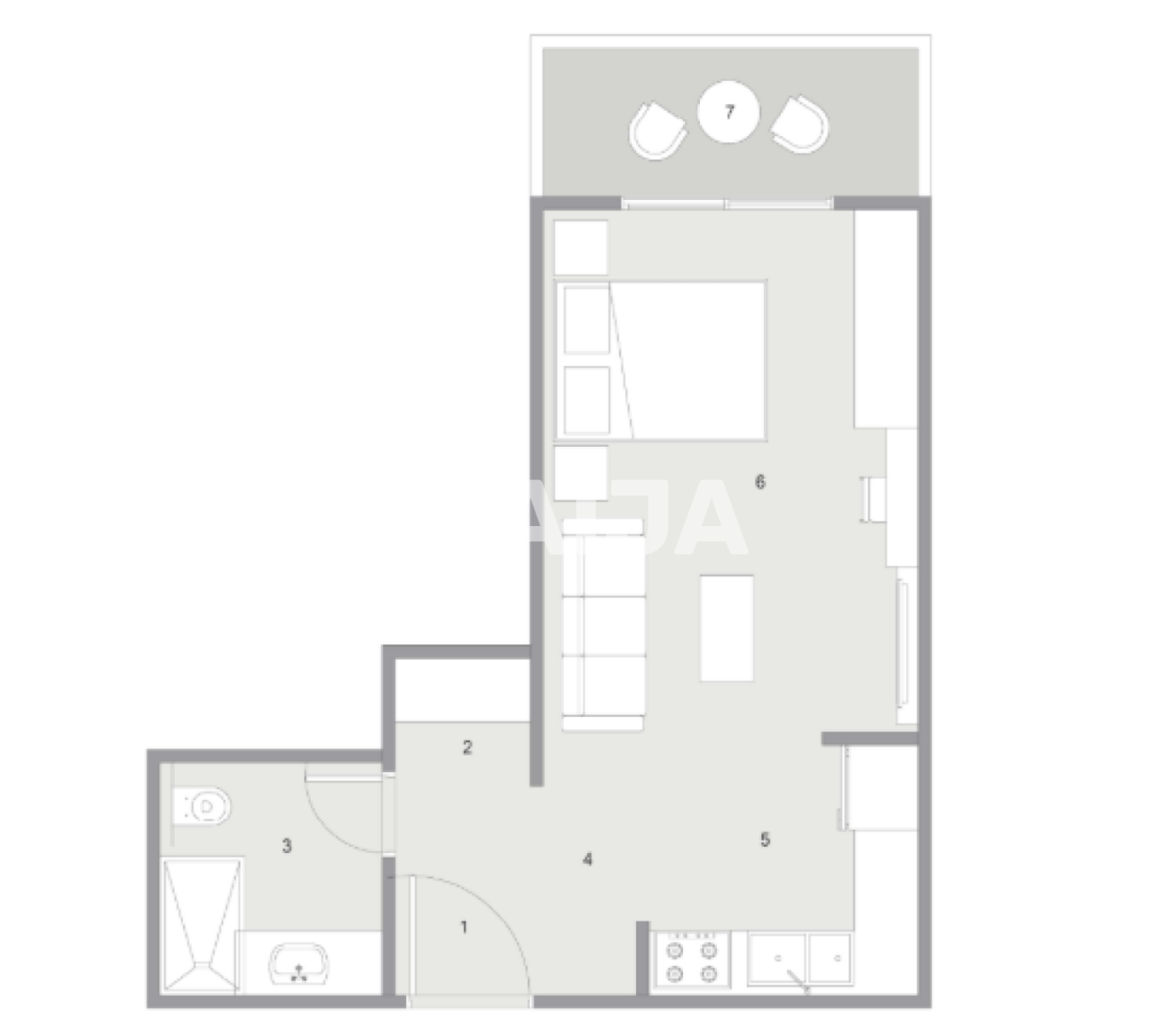 Апартаменты в Хургаде, Египет, 57 м² - фото 2