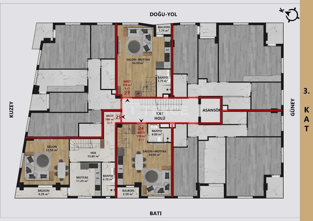 Апартаменты в Анталии, Турция, 75 м² - фото 14