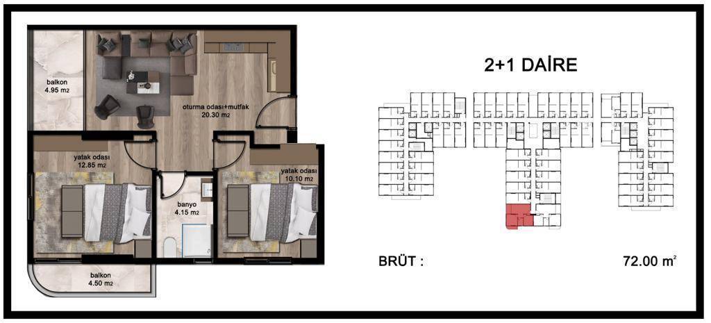 Квартира в Мерсине, Турция, 72 м² - фото 8