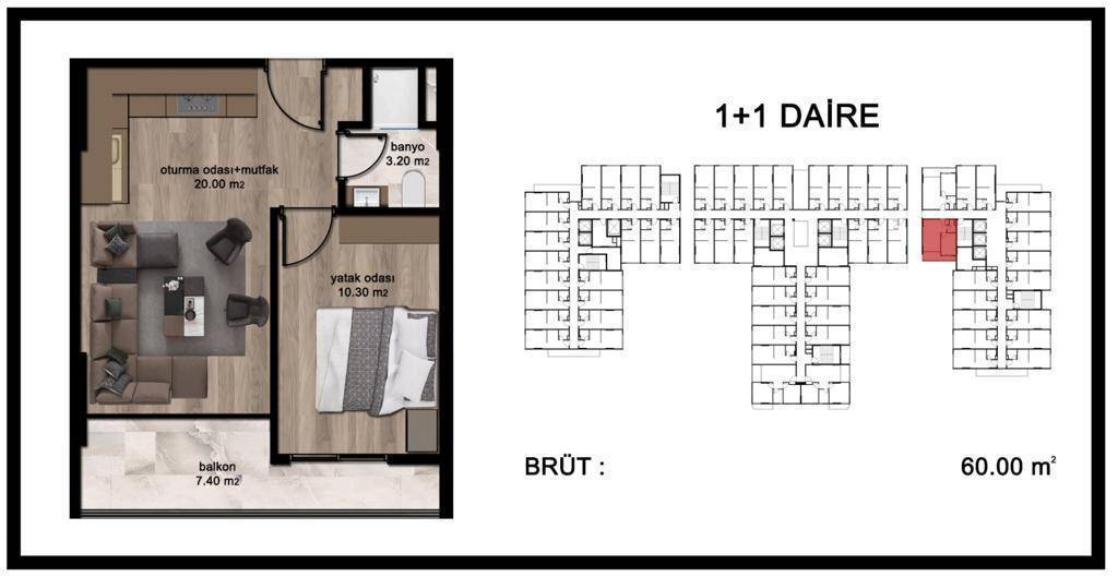 Квартира в Мерсине, Турция, 60 м² - фото 8