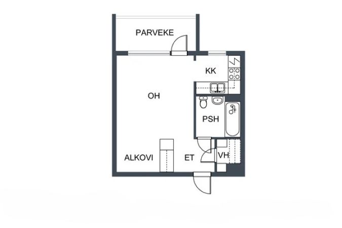 Квартира в Коуволе, Финляндия, 25.5 м² - фото 2