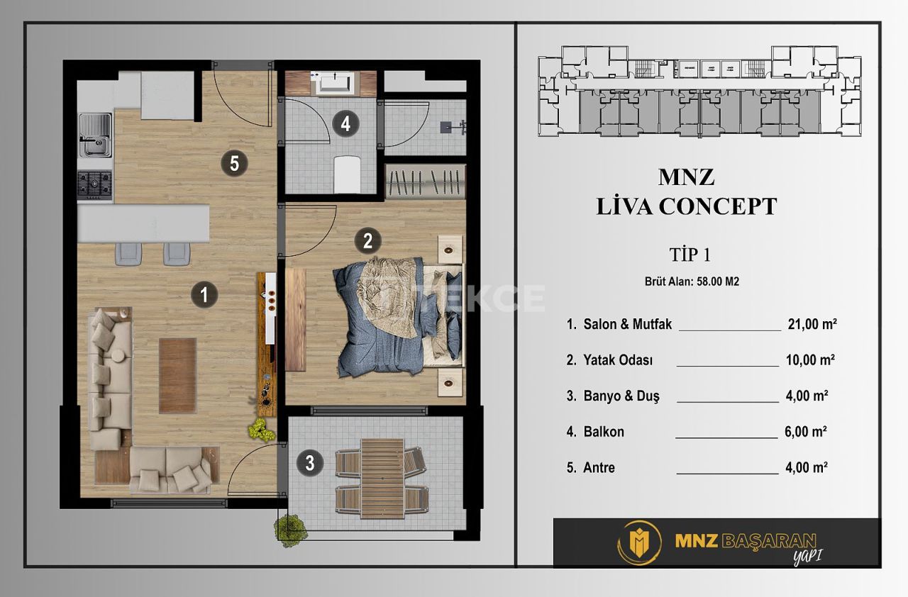 Апартаменты Эрдемли, Турция, 88 м² - фото 17
