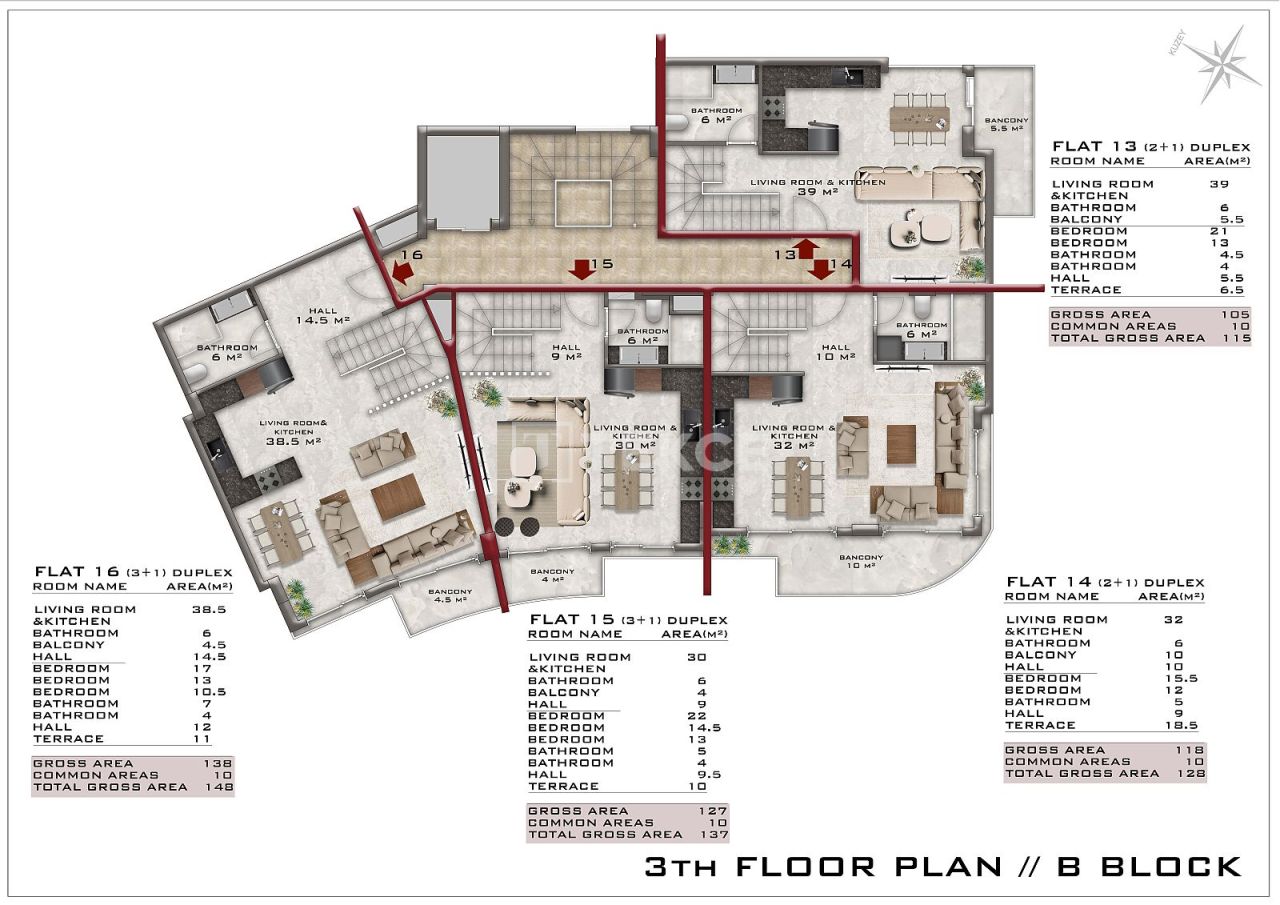 Апартаменты в Алании, Турция, 65 м² - фото 19
