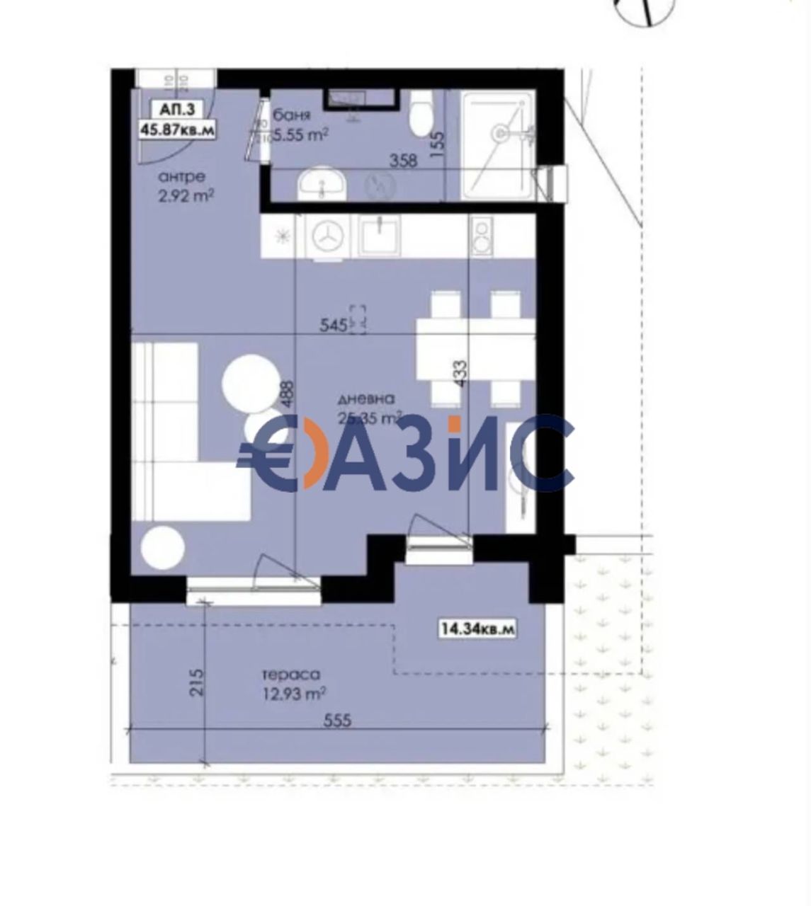 Апартаменты в Созополе, Болгария, 62.7 м² - фото 4