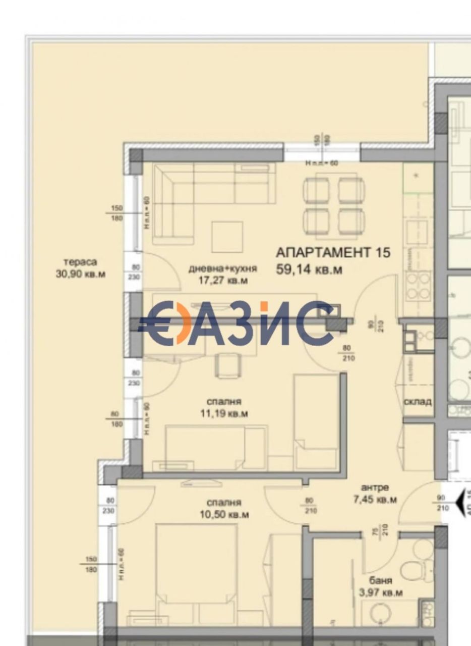 Апартаменты в Сарафово, Болгария, 98 м² - фото 4
