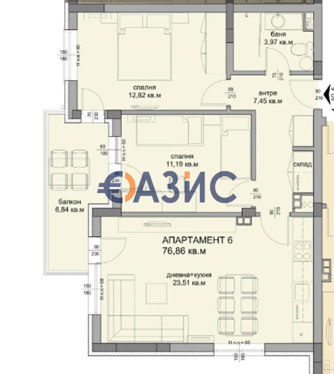 Апартаменты в Сарафово, Болгария, 86 м² - фото 4