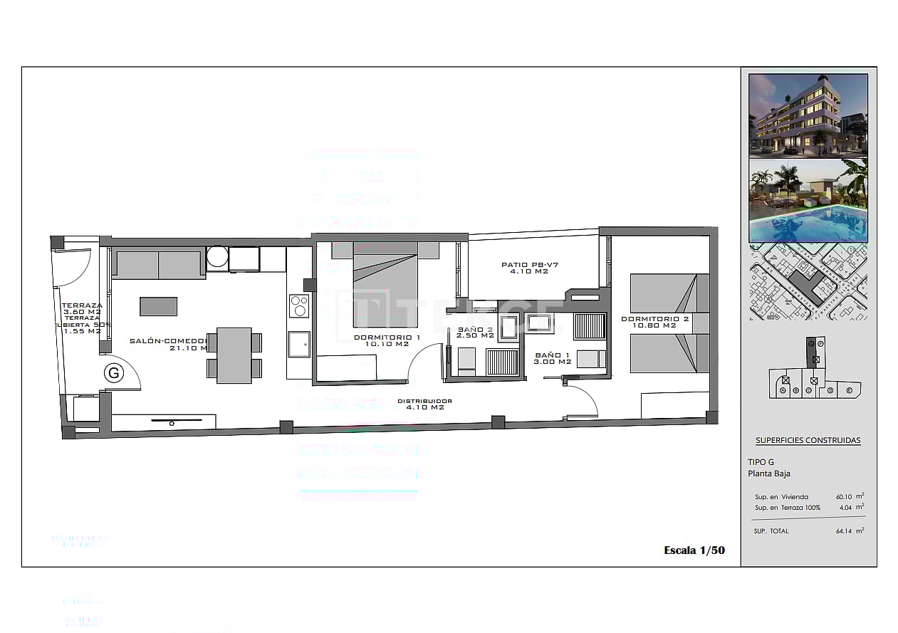 Апартаменты в Санта-Поле, Испания, 65 м² - фото 8