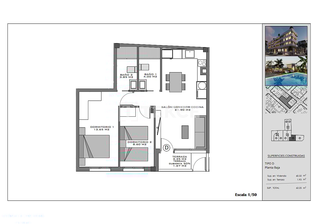 Апартаменты в Санта-Поле, Испания, 65 м² - фото 11