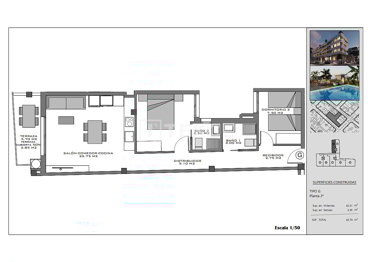 Апартаменты в Санта-Поле, Испания, 83 м² - фото 16