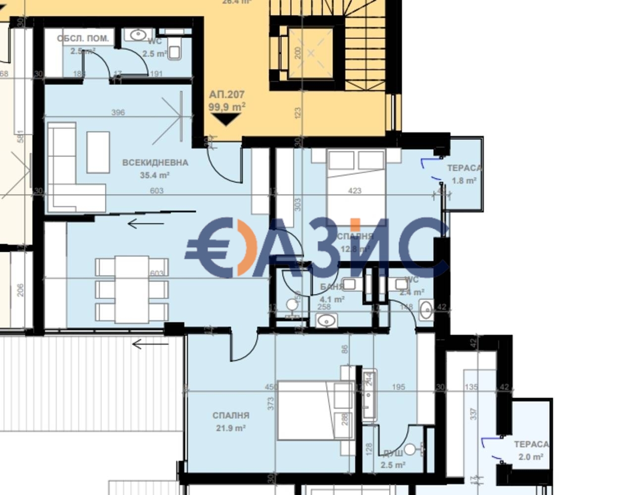 Апартаменты в Святом Власе, Болгария, 119.4 м² - фото 6