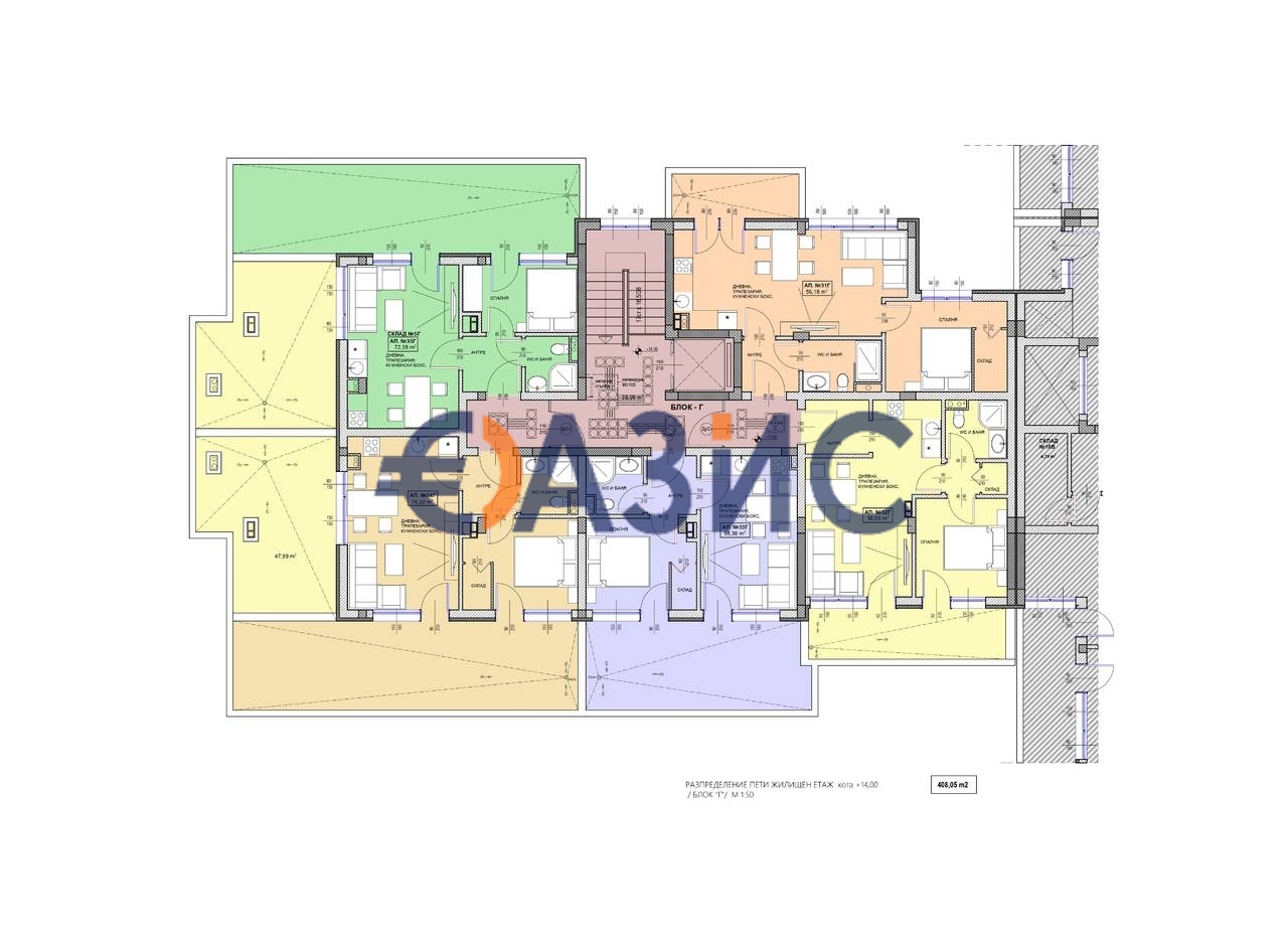 Апартаменты в Поморие, Болгария, 75.3 м² - фото 14