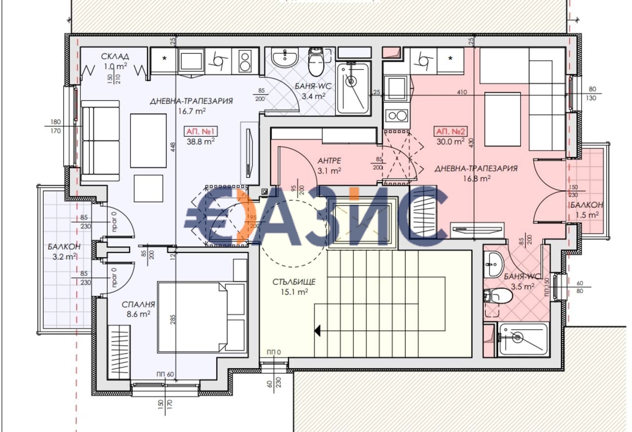 Апартаменты в Несебре, Болгария, 33 м² - фото 14