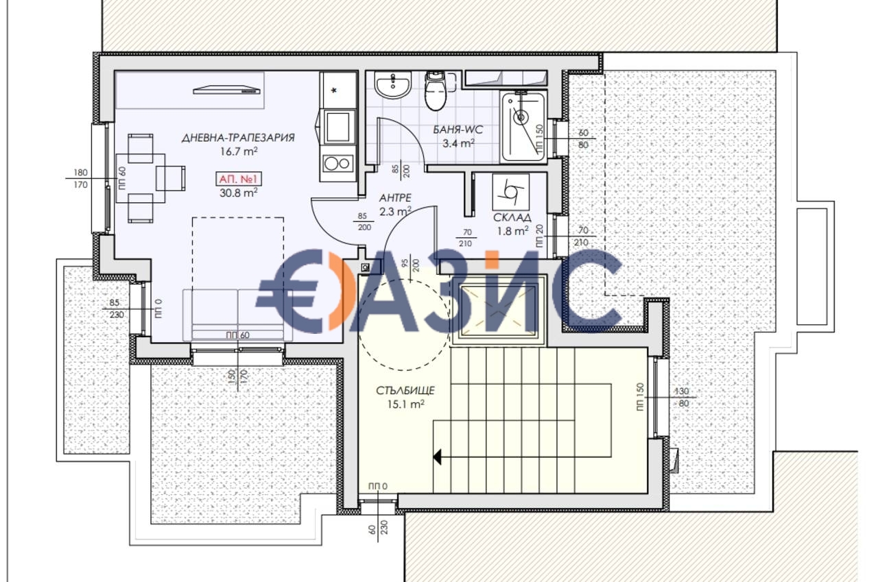 Апартаменты в Несебре, Болгария, 53 м² - фото 16